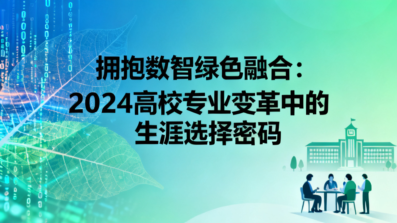 拥抱数智绿色融合:2024高校专业变革背后的生涯选择密码
