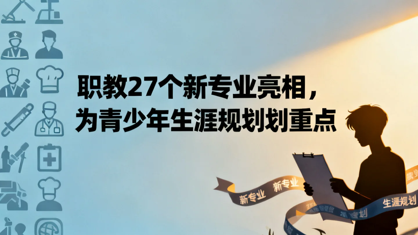 职教27个新专业亮相,为青少年生涯规划划重点